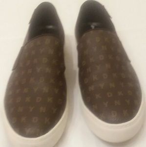 DKNY brown slip on shoes size 9.5 medium